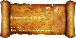 Dessewffy Antal névjegykártya